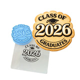 Class of 2026 Graduates 1 Cookie Cutter | Stamp | Stencil - SHARP EDGES - FAST Shipping - Choose Your Own Size! #1 Cookie Cutter Lady LITTLE - 3 Inches (7.62cm) **BUNDLE** Cutter + Stamp + Stencil 