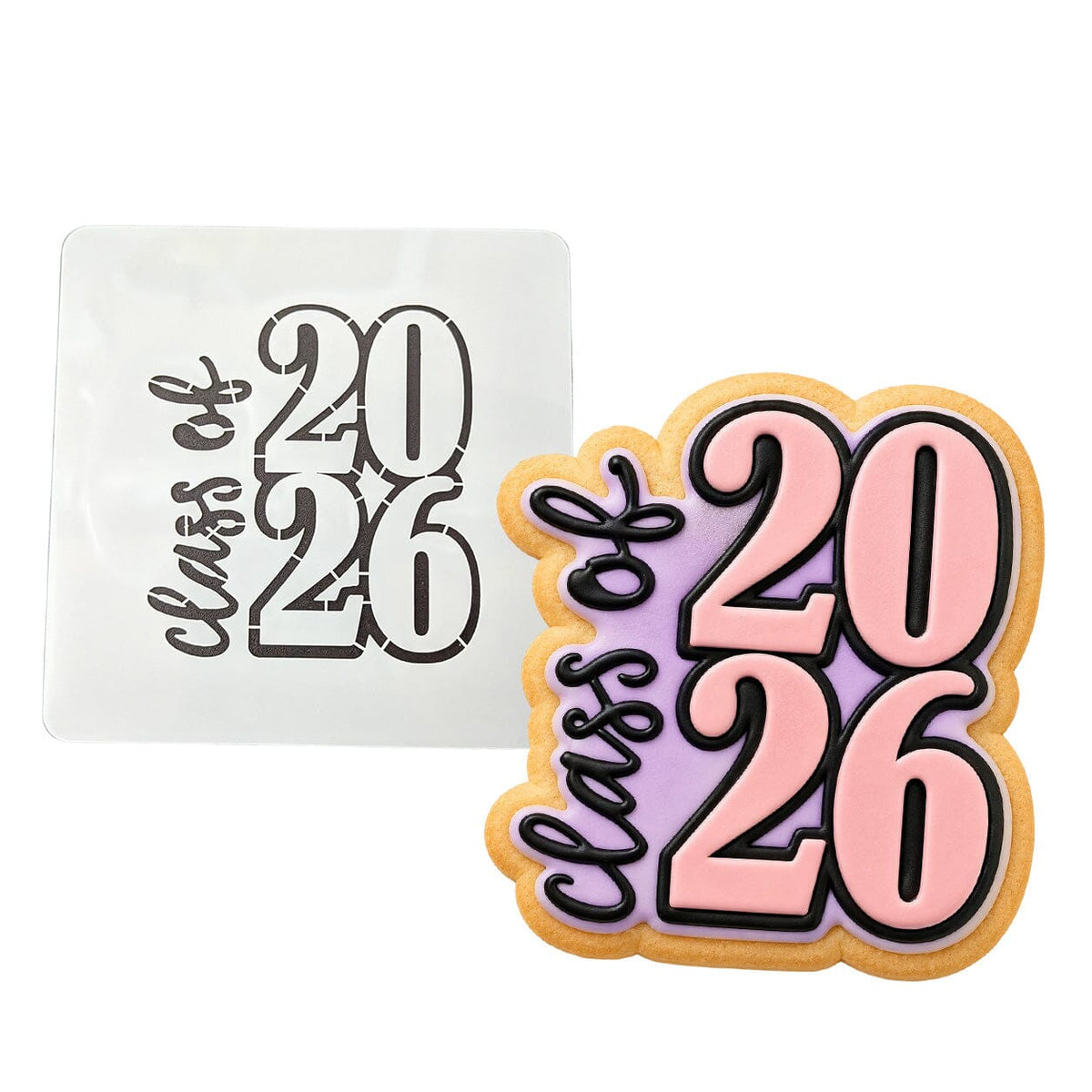 Class of 2026 Vert 2B Cookie Cutter | Stamp | Stencil - SHARP EDGES - FAST Shipping - Choose Your Own Size! #1 Cookie Cutter Lady LITTLE - 3 Inches (7.62cm) Stencil ONLY 
