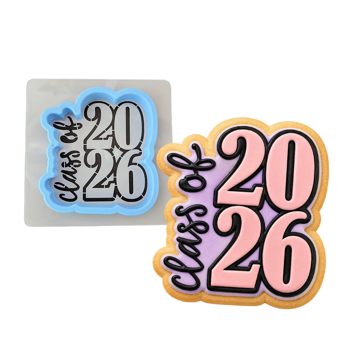 Class of 2026 Vert 2B Cookie Cutter | Stamp | Stencil - SHARP EDGES - FAST Shipping - Choose Your Own Size! #1 Cookie Cutter Lady LITTLE - 3 Inches (7.62cm) **BUNDLE** Cutter + Stencil 