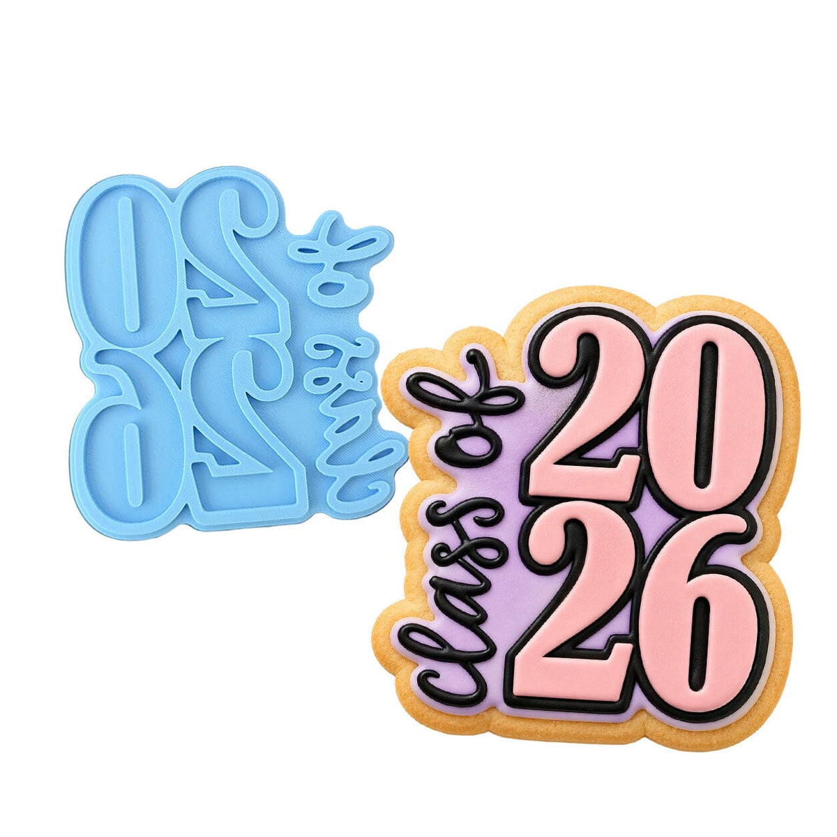 Class of 2026 Vert 2B Cookie Cutter | Stamp | Stencil - SHARP EDGES - FAST Shipping - Choose Your Own Size! #1 Cookie Cutter Lady LITTLE - 3 Inches (7.62cm) Stamp ONLY 
