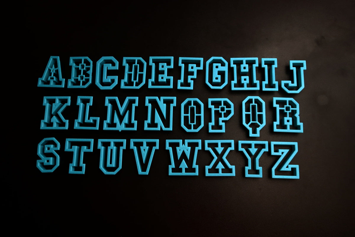 College Alphabet Cookie Cutter Set Letters/ Numbers/ Shapes Cookie Cutter Lady