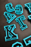 College Alphabet Cookie Cutter Set Letters/ Numbers/ Shapes Cookie Cutter Lady 
