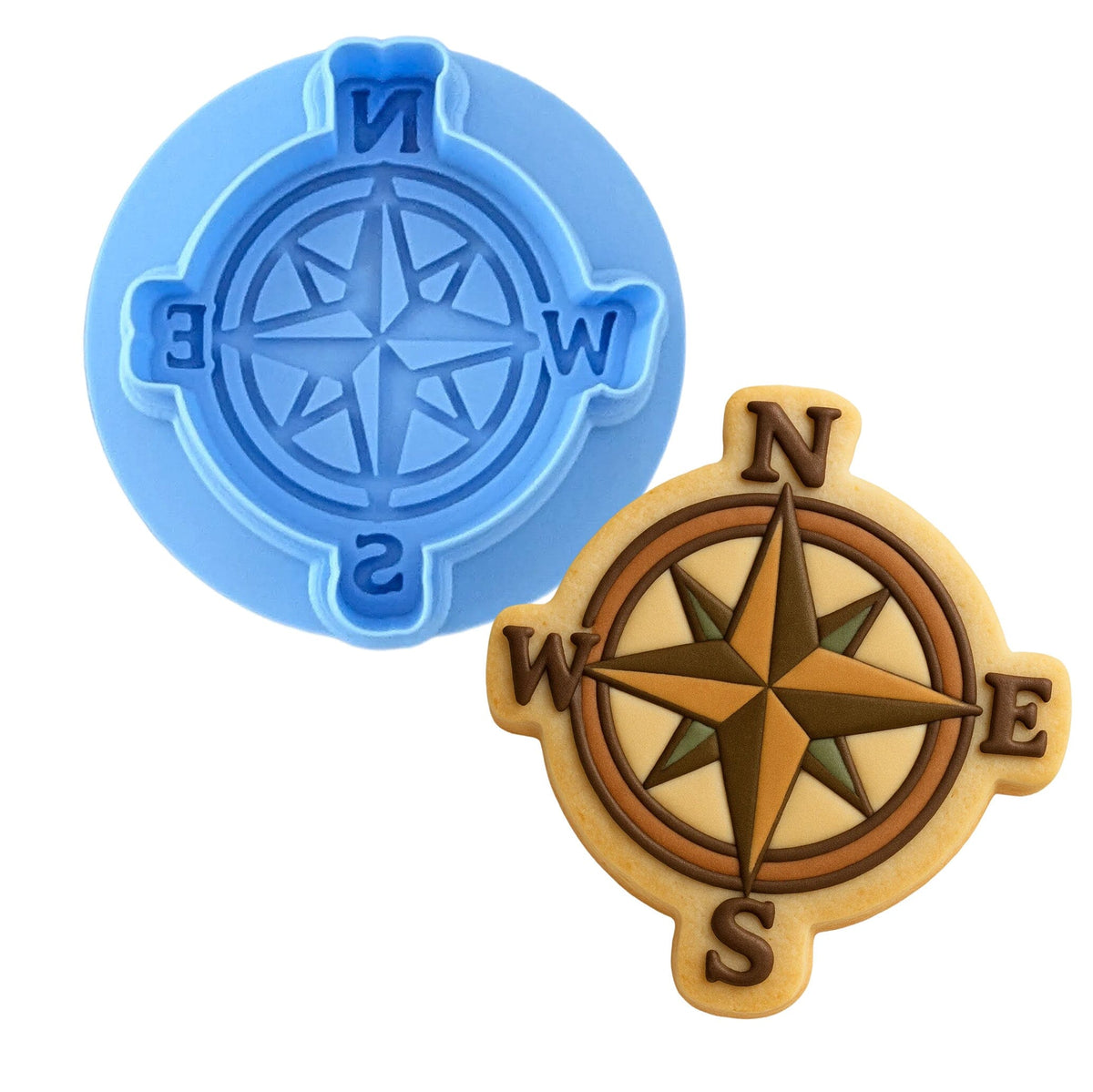 Compass Directions 1 Cookie Cutter | Stamp | Stencil - SHARP EDGES - FAST Shipping - Choose Your Own Size! #1 Cookie Cutter Lady LITTLE - 3 Inches (7.62cm) **BUNDLE** Cutter + Debosser 