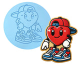 Cool Heart Backwards Hat Cookie Cutter | Stamp | Stencil - SHARP EDGES - FAST Shipping - Choose Your Own Size! #1 Cookie Cutter Lady LITTLE - 3 Inches (7.62cm) Debosser ONLY 