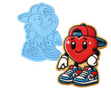 Cool Heart Backwards Hat Cookie Cutter | Stamp | Stencil - SHARP EDGES - FAST Shipping - Choose Your Own Size! #1 Cookie Cutter Lady LITTLE - 3 Inches (7.62cm) Stamp ONLY 