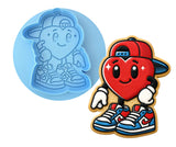 Cool Heart Backwards Hat Cookie Cutter | Stamp | Stencil - SHARP EDGES - FAST Shipping - Choose Your Own Size! #1 Cookie Cutter Lady LITTLE - 3 Inches (7.62cm) **BUNDLE** Cutter + Debosser 