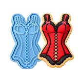 Corset Cookie Cutter | Stamp | Stencil #1 Bachelorette & Bachelor Cookie Cutter Lady MINI - 2 Inches (5cm) **BUNDLE** Cutter + Stamp 