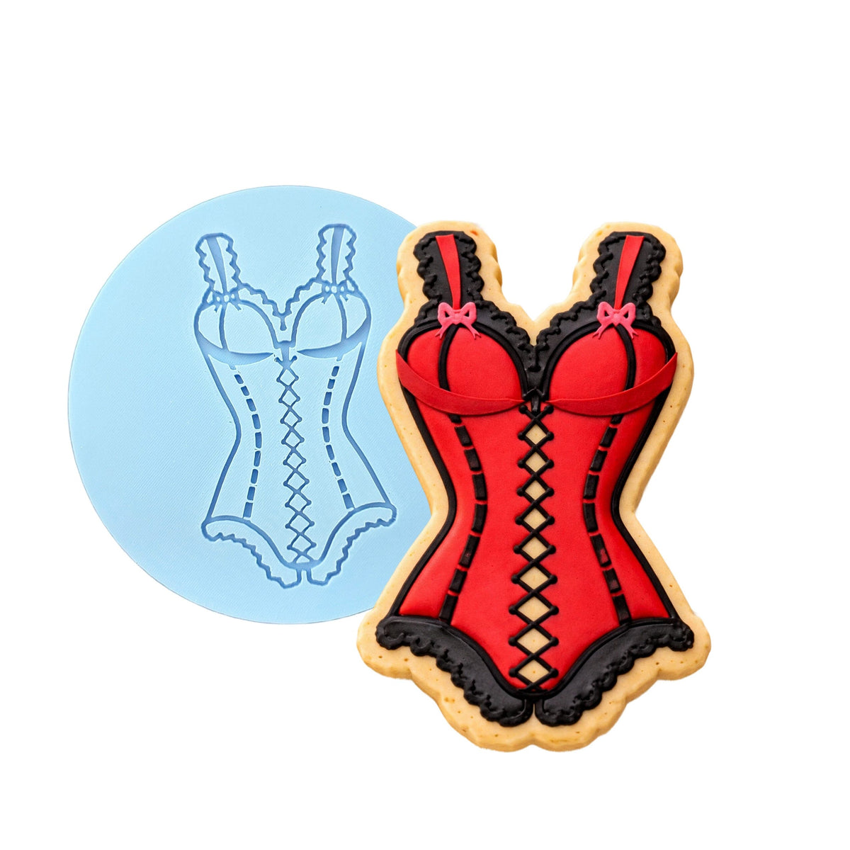Corset Cookie Cutter | Stamp | Stencil #1 Bachelorette & Bachelor Cookie Cutter Lady MINI - 2 Inches (5cm) Debosser ONLY 