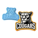 Cougar Words Black and White 1 Cookie Cutter | Stamp | Stencil - SHARP EDGES - FAST Shipping - Choose Your Own Size! #1 Cookie Cutter Lady LITTLE - 3 Inches (7.62cm) **BUNDLE** Cutter + Stamp 