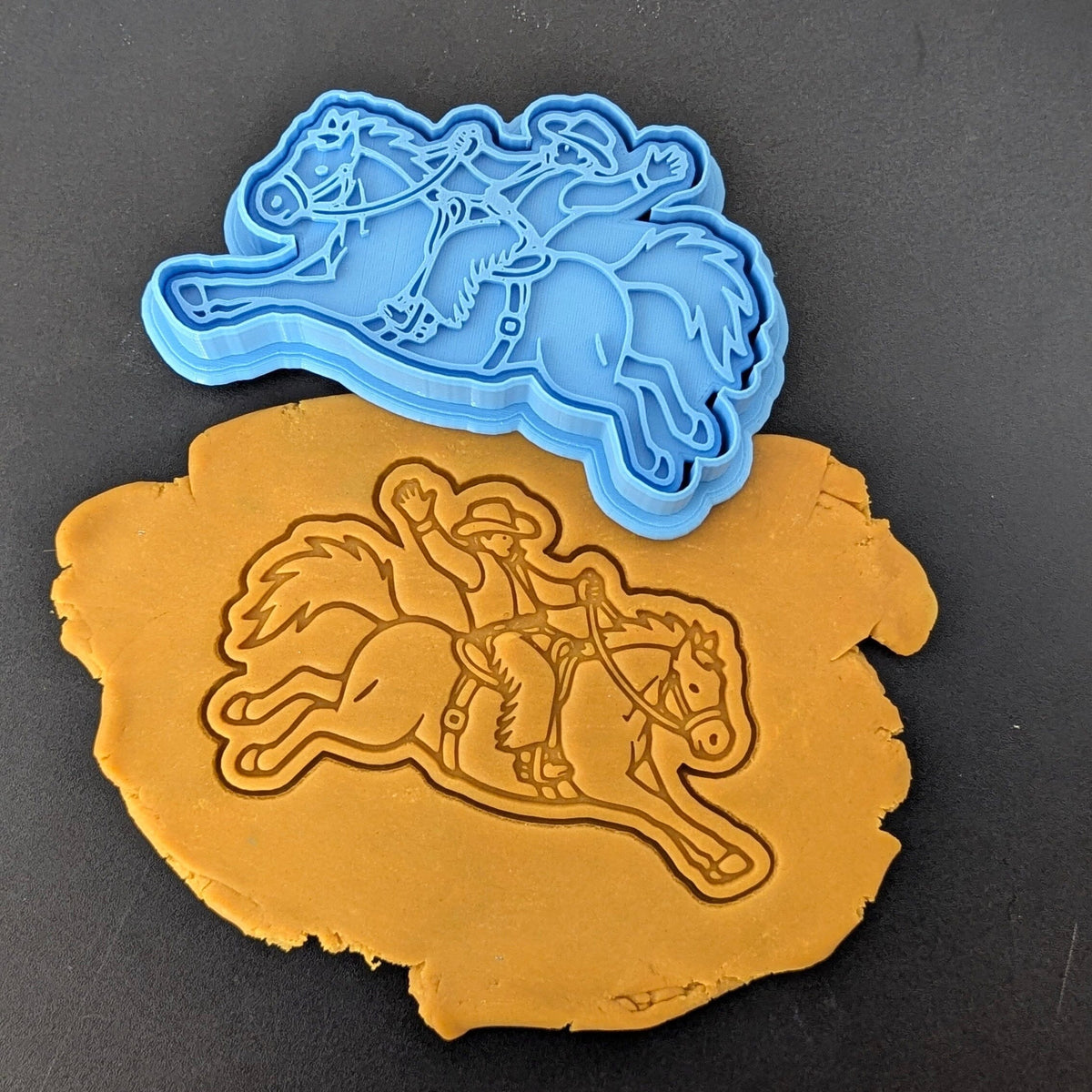 Cowboy Bucking Bronco Cookie Cutter | Stamp | Stencil | Debosser #1 Cookie Cutter Lady 