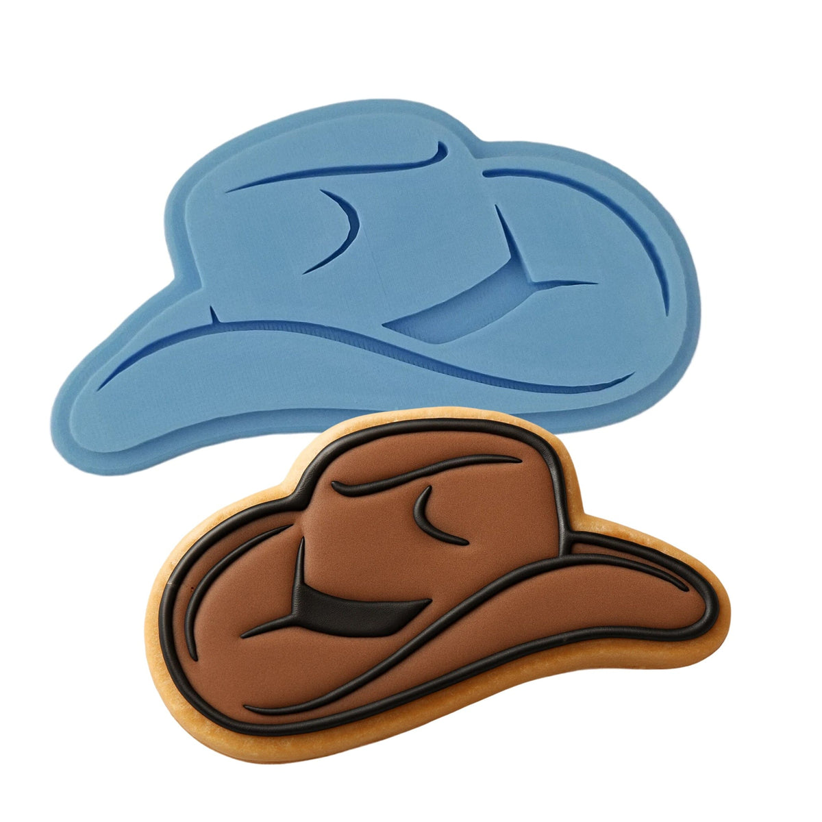 Cowboy Hat Cookie Cutter | Stamp | Stencil #1 Miscellaneous Cookie Cutter Lady MINI - 2 Inches (5cm) Stamp ONLY 