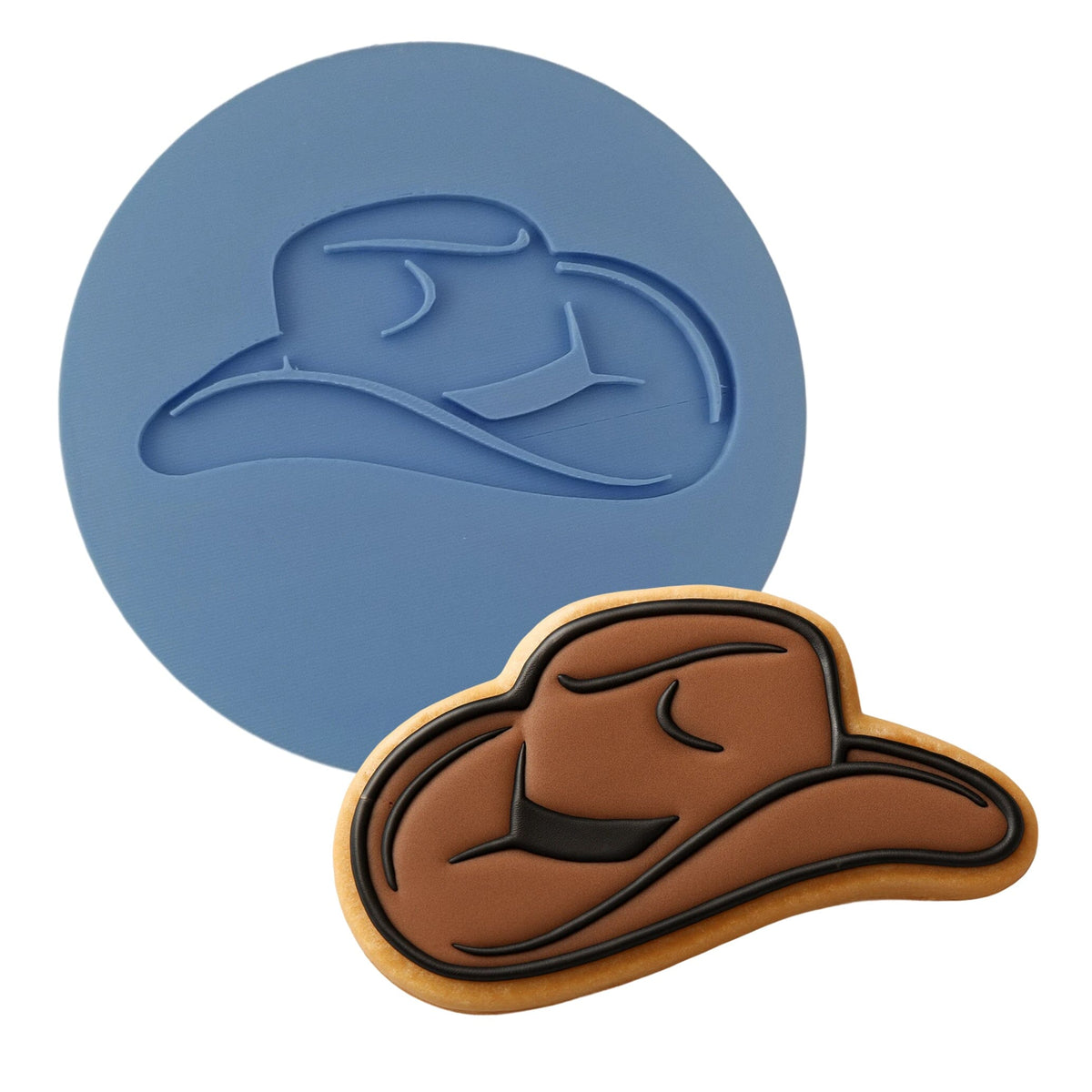 Cowboy Hat Cookie Cutter | Stamp | Stencil #1 Miscellaneous Cookie Cutter Lady MINI - 2 Inches (5cm) Debosser ONLY 