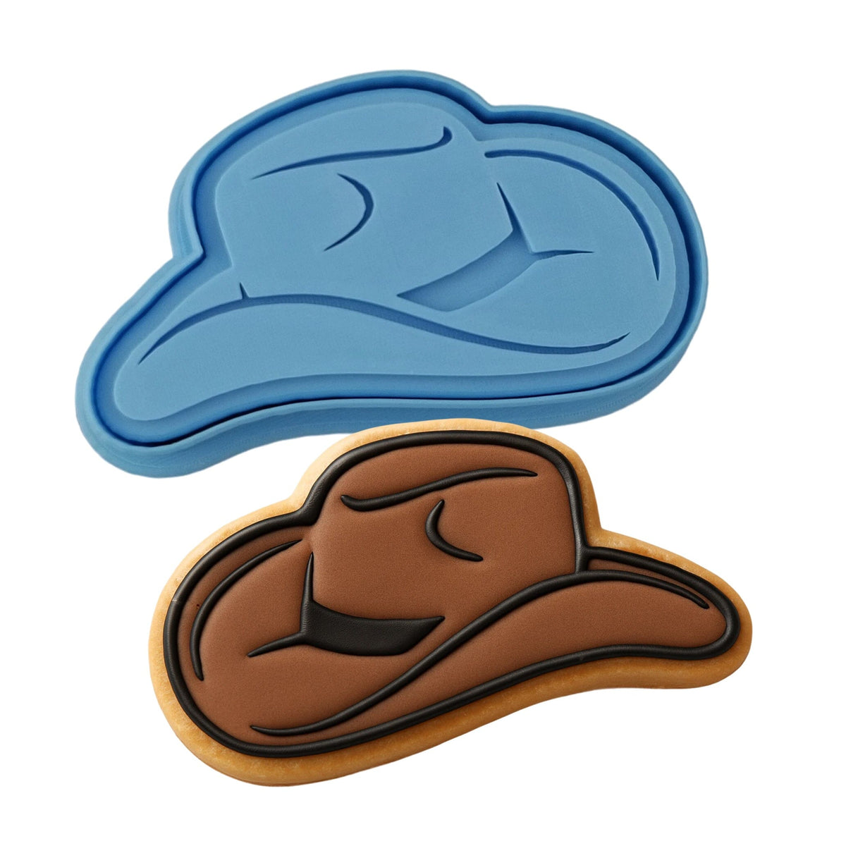 Cowboy Hat Cookie Cutter | Stamp | Stencil #1 Miscellaneous Cookie Cutter Lady MINI - 2 Inches (5cm) **BUNDLE** Cutter + Stamp 