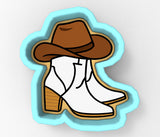 Cowboy Hat with White Boots Cookie Cutter | Stamp | Stencil - SHARP EDGES - FAST Shipping - Choose Your Own Size! #1