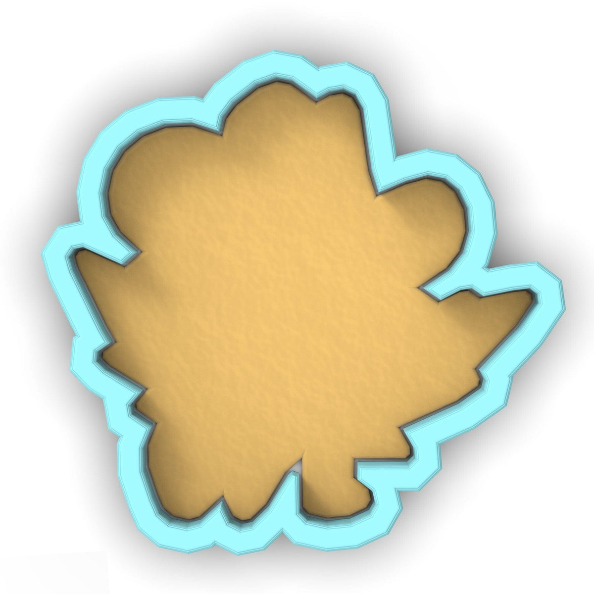 a cookie cutter with a cookie in the shape of a flower
