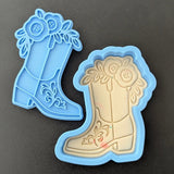 Cowgirl Boot with Roses Left Cookie Cutter | Stamp | Stencil - SHARP EDGES - FAST Shipping - Choose Your Own Size! #1 Cookie Cutter Lady 