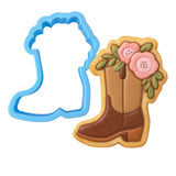 Cowgirl Boot with Roses Left Cookie Cutter | Stamp | Stencil - SHARP EDGES - FAST Shipping - Choose Your Own Size! #1 Cookie Cutter Lady LITTLE - 3 Inches (7.62cm) Cookie Cutter ONLY (Outline) 