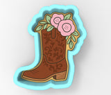 Cowgirl Boot with Roses Right Cookie Cutter | Stamp | Stencil - SHARP EDGES - FAST Shipping - Choose Your Own Size! #1