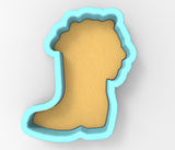 A 3D rendering of a cookie cutter in the shape of a woman's head.