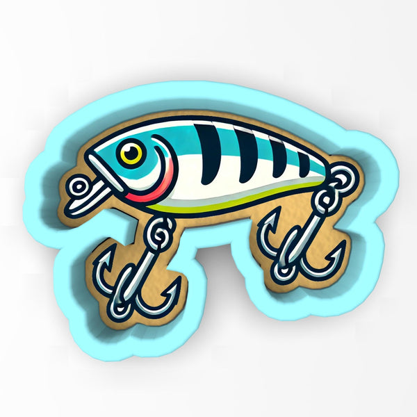 cookie com hook the fish Crankbait Fishing Lure 1 Cookie Cutter | Stamp | Stencil - SHARP EDGES - FAST Shipping