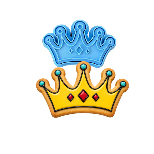 Crown Cookie Cutter | Stamp | Stencil #1 Girly / Dolls / Princess Cookie Cutter Lady MINI - 2 Inches (5cm) **BUNDLE** Cutter + Stamp 