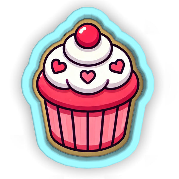 a cupcake with white frosting and a cherry on top