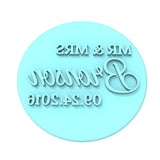 CUSTOM Cookie Stamp & Cutter Wedding Names with Date, Cookie Biscuit Stamp Fondant Wedding Clay Cake Decorating Icing Cupcakes Cookie Cutter Lady 