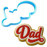 a cookie shaped like a cloud and the word dad