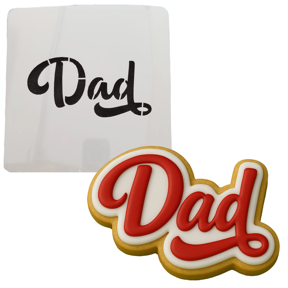 a cookie with the word dad written on it
