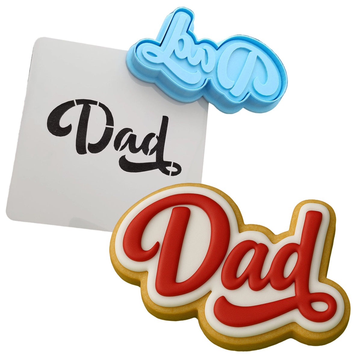 a dad's day cookie next to a dad's day sign