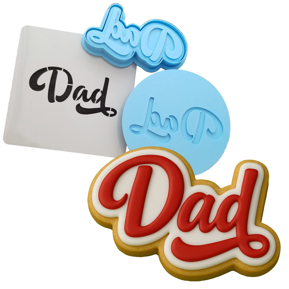 a cookie with the word dad written on it