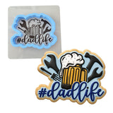 Dad Life Cookie Cutter | Stamp | Stencil #1 Cookie Cutter Lady MINI - 2 Inches (5cm) **BUNDLE** Cutter + Stencil 