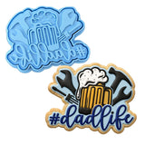 Dad Life Cookie Cutter | Stamp | Stencil #1 Cookie Cutter Lady MINI - 2 Inches (5cm) **BUNDLE** Cutter + Stamp 