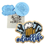 Dad Life Cookie Cutter | Stamp | Stencil #1 Cookie Cutter Lady MINI - 2 Inches (5cm) **FULL SET BUNDLE** Cutter + Stamp + Stencil + Debosser **BEST DEAL** 