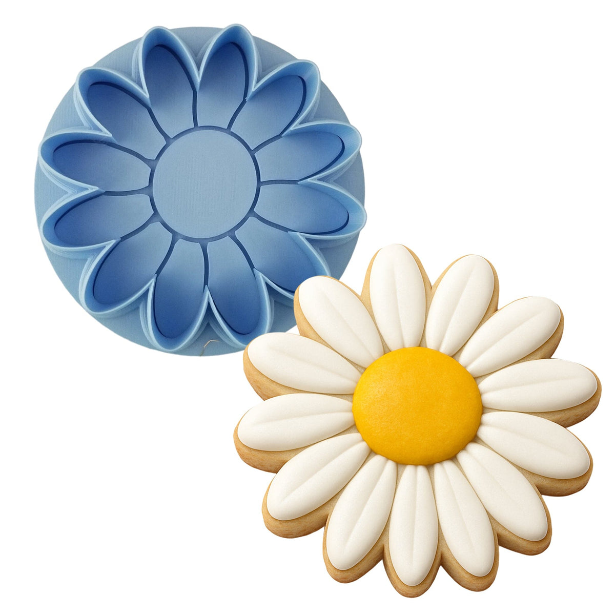 Daisy Cookie Cutter Detailed #2 Easter / Spring / Flower Cookie Cutter Lady MINI - 2 Inches (5cm) **BUNDLE** Cutter + Debosser 