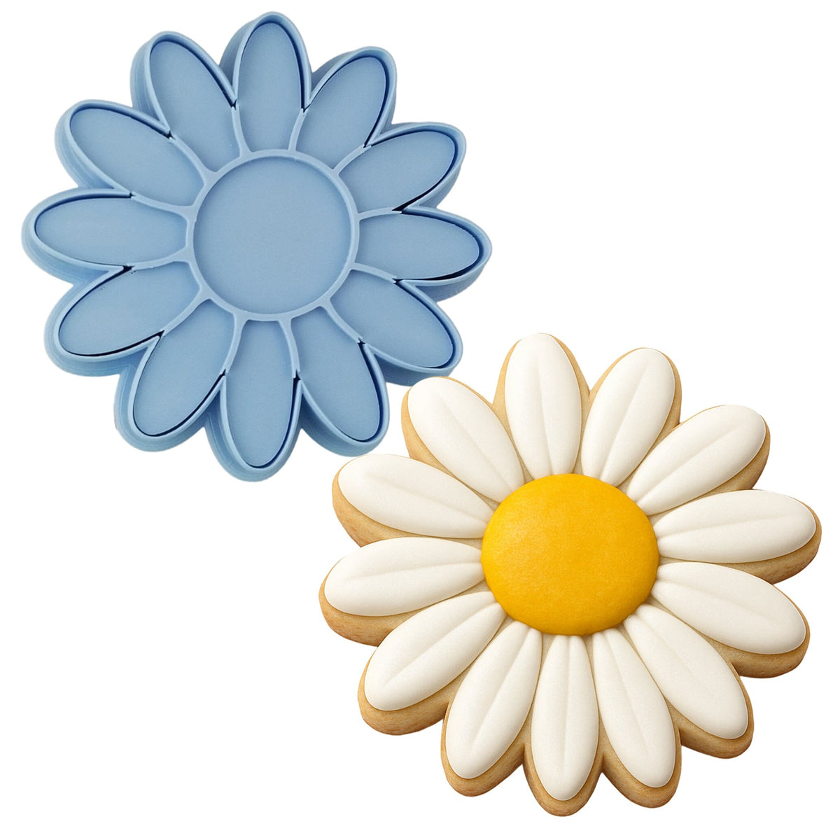 Daisy Cookie Cutter Detailed #2 Easter / Spring / Flower Cookie Cutter Lady MINI - 2 Inches (5cm) **BUNDLE** Cutter + Stamp 