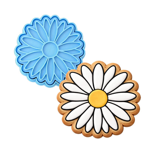 Daisy Flower Cookie Cutter | Stamp | Stencil #2 Animals & Dinosaurs Cookie Cutter Lady MINI - 2 Inches (5cm) **BUNDLE** Cutter + Stamp 