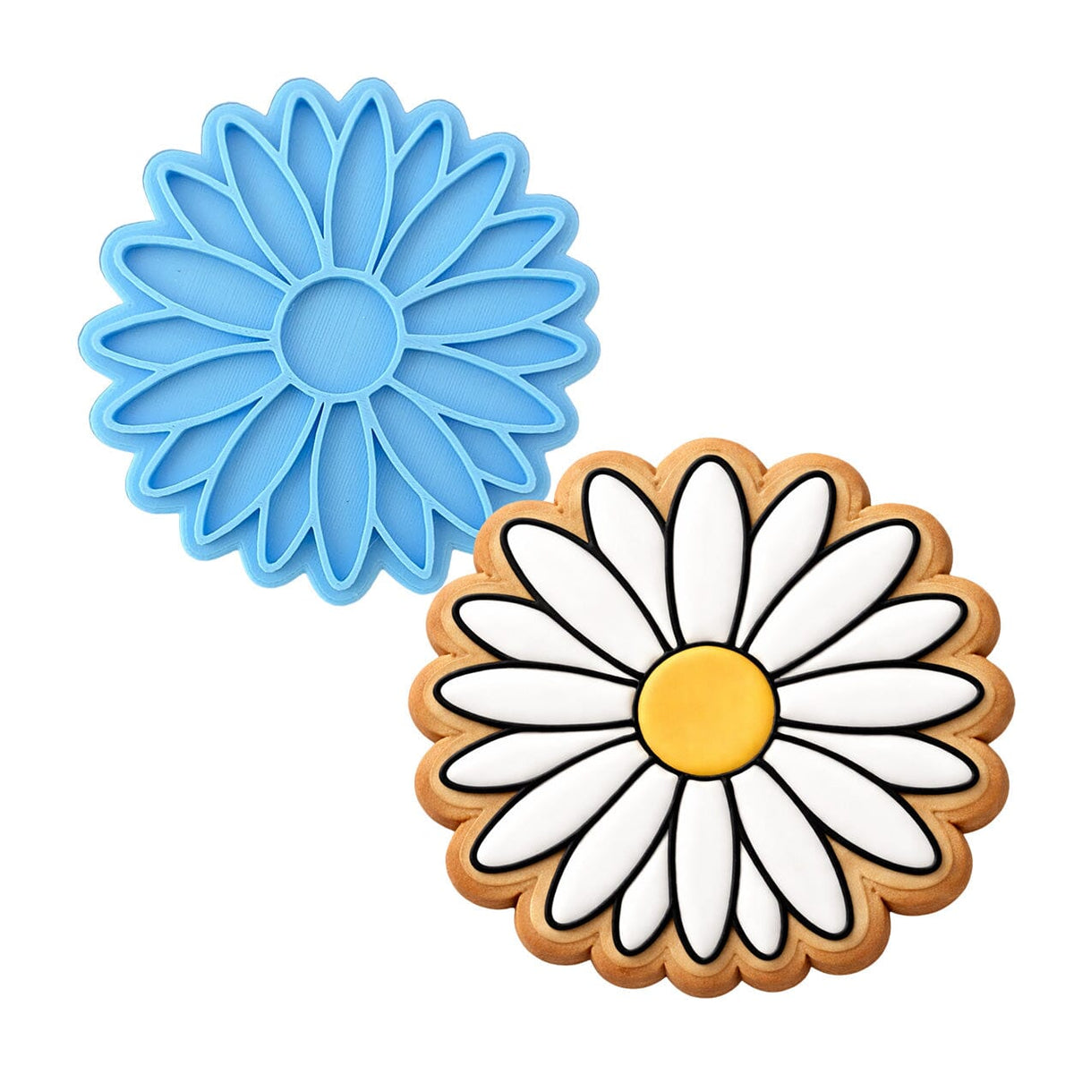 Daisy Flower Cookie Cutter | Stamp | Stencil #2 Animals & Dinosaurs Cookie Cutter Lady MINI - 2 Inches (5cm) Stamp ONLY 