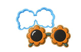 Daisy Sunglasses Cookie Cutter | Stamp | Stencil - SHARP EDGES - FAST Shipping - Choose Your Own Size! #1 Cookie Cutter Lady LITTLE - 3 Inches (7.62cm) Cookie Cutter ONLY (Outline) 