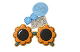 Daisy Sunglasses Cookie Cutter | Stamp | Stencil - SHARP EDGES - FAST Shipping - Choose Your Own Size! #1 Cookie Cutter Lady LITTLE - 3 Inches (7.62cm) **FULL SET BUNDLE** Cutter + Stamp + Stencil + Debosser **BEST DEAL** 