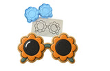 Daisy Sunglasses Cookie Cutter | Stamp | Stencil - SHARP EDGES - FAST Shipping - Choose Your Own Size! #1 Cookie Cutter Lady LITTLE - 3 Inches (7.62cm) **BUNDLE** Cutter + Stamp + Stencil 