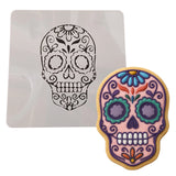 Day of the Dead Skull Cookie Cutter | Stamp | Stencil #1 Halloween / Fall Cookie Cutter Lady MINI - 2 Inches (5cm) Stencil ONLY 