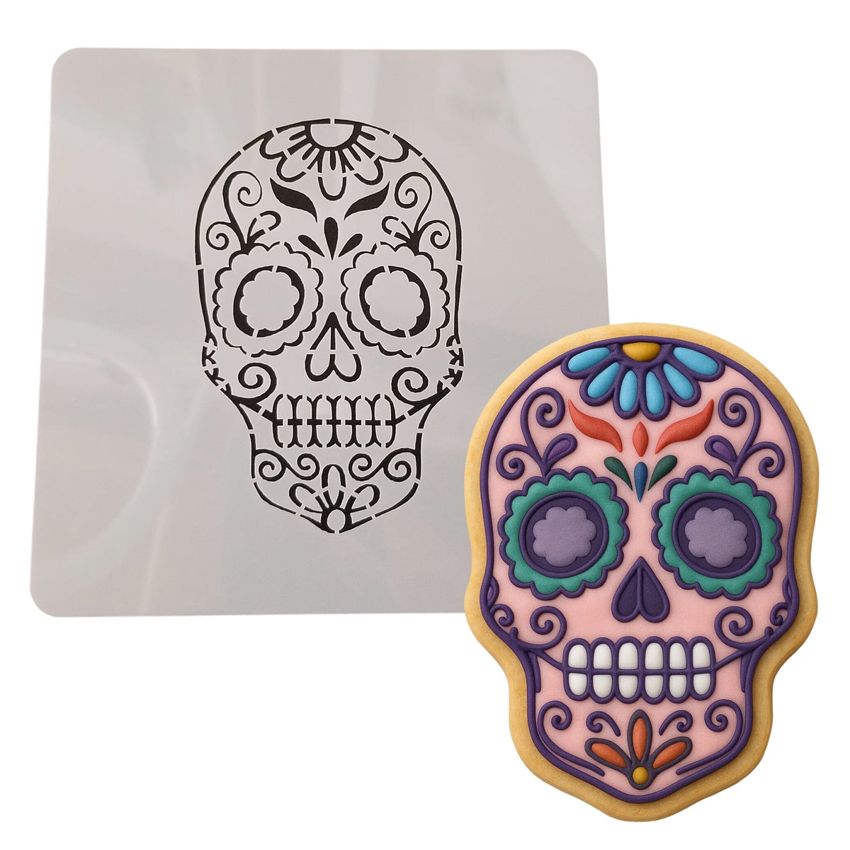 Day of the Dead Skull Cookie Cutter | Stamp | Stencil #1 Halloween / Fall Cookie Cutter Lady 