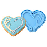 Deer Antler Hook Cookie Cutter | Stamp | Stencil #1 Boys/ Army / Outdoorsman Cookie Cutter Lady MINI - 2 Inches (5cm) **BUNDLE** Cutter + Stamp 