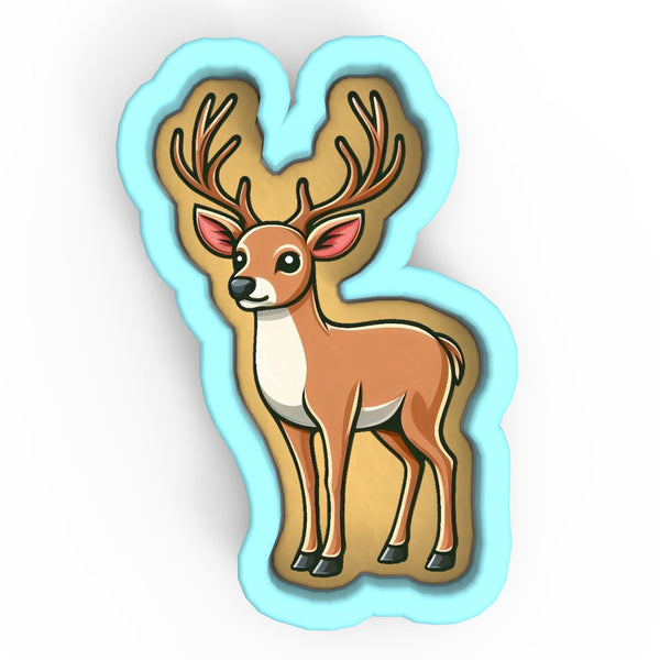 a sticker of a deer with antlers on it