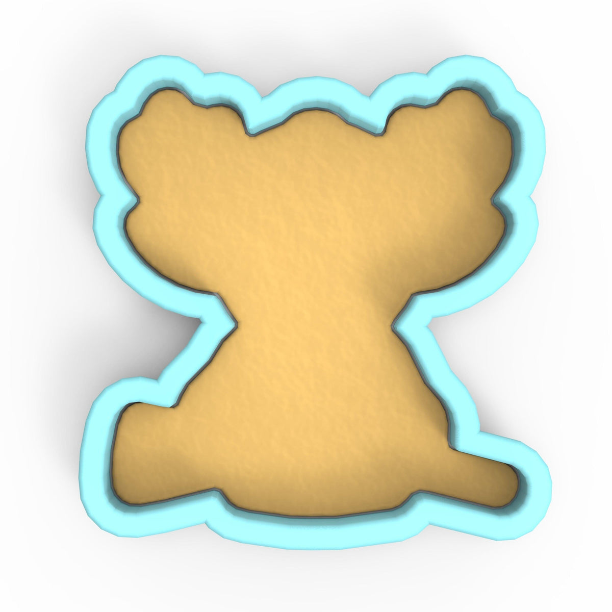 a cookie shaped like a teddy bear on a white background
