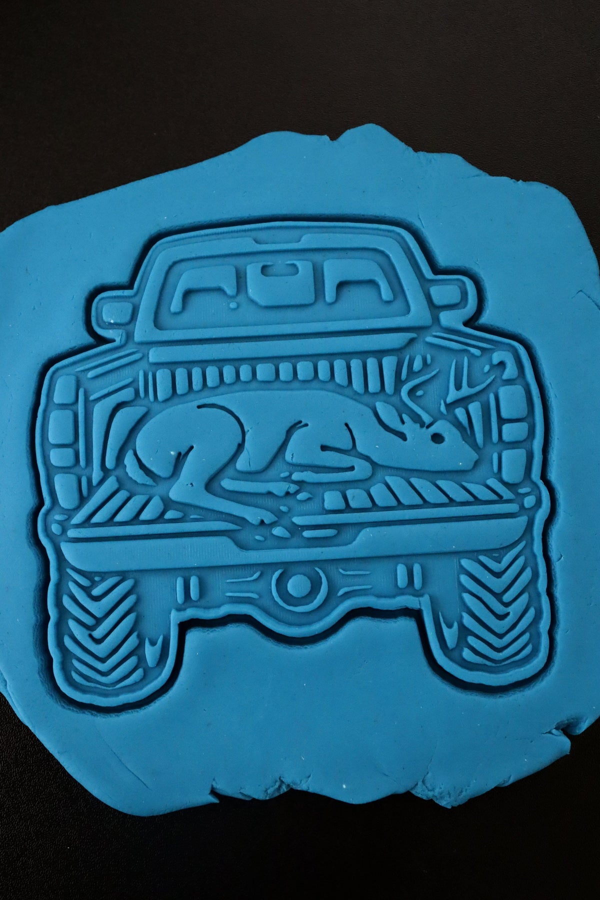 Deer in the Truck Cookie Cutter | Stamp | Stencil - SHARP EDGES - FAST Shipping - Choose Your Own Size! #1 Cookie Cutter Lady 