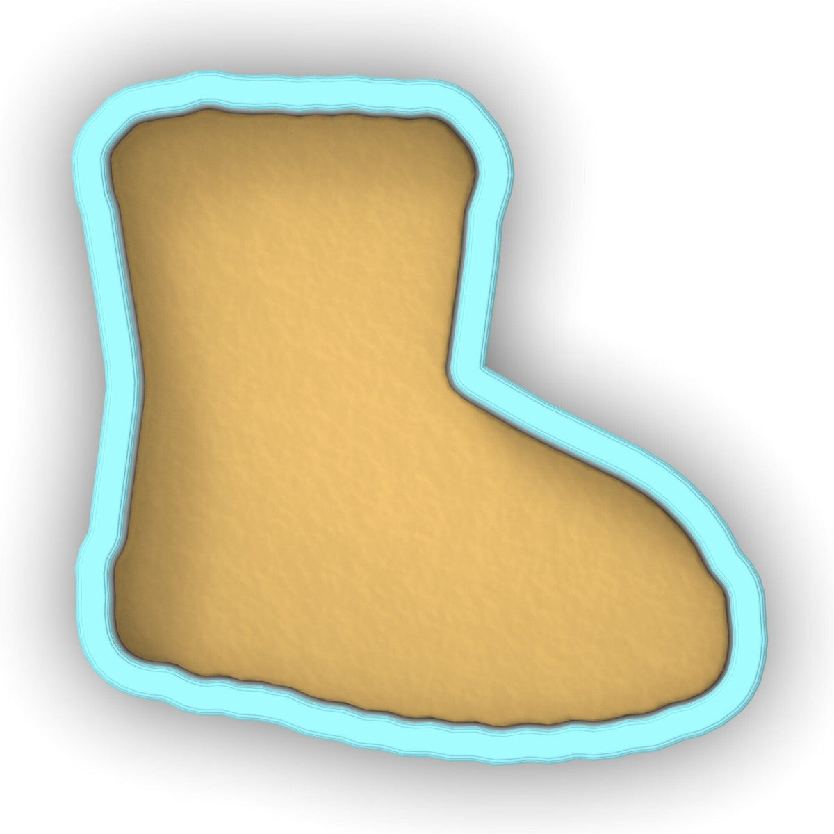a cookie shaped like a boot on a white background