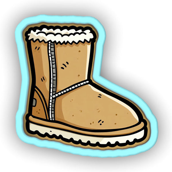 a sticker of a boot with zippers on it