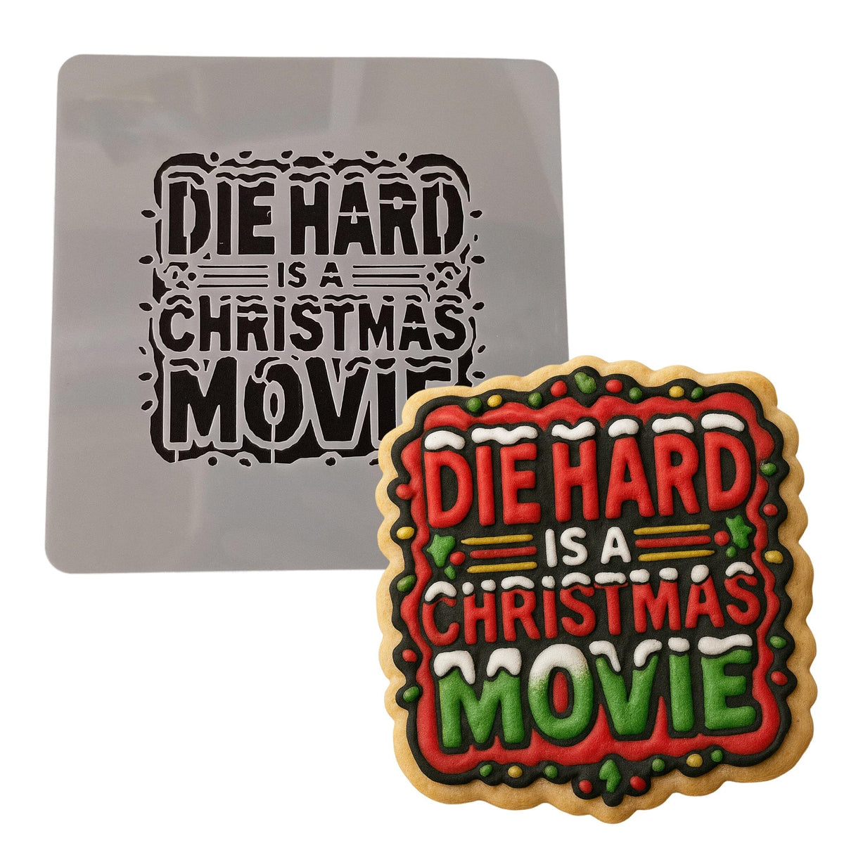 Die Hard is a Christmas Movie Cookie Cutter | Stamp | Stencil - SHARP EDGES - FAST Shipping - Choose Your Own Size! #1 Cookie Cutter Lady LITTLE - 3 Inches (7.62cm) Stencil ONLY 